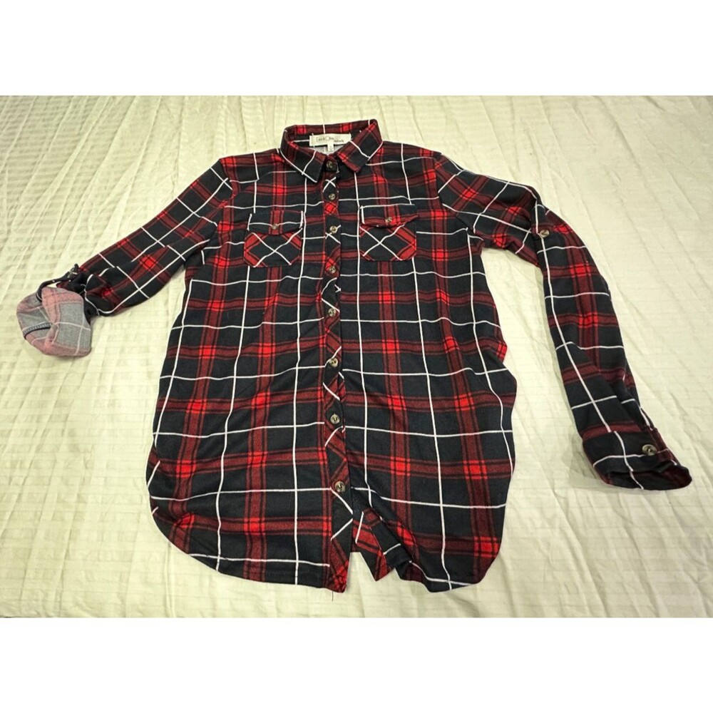 EDEN & OLIVIA WOMENS MATERNITY BUTTON DOWN SHIRT SIZE M